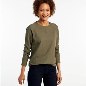 Unshrinkable Mini-Waffle Tee, Long-Sleeve Crewneck